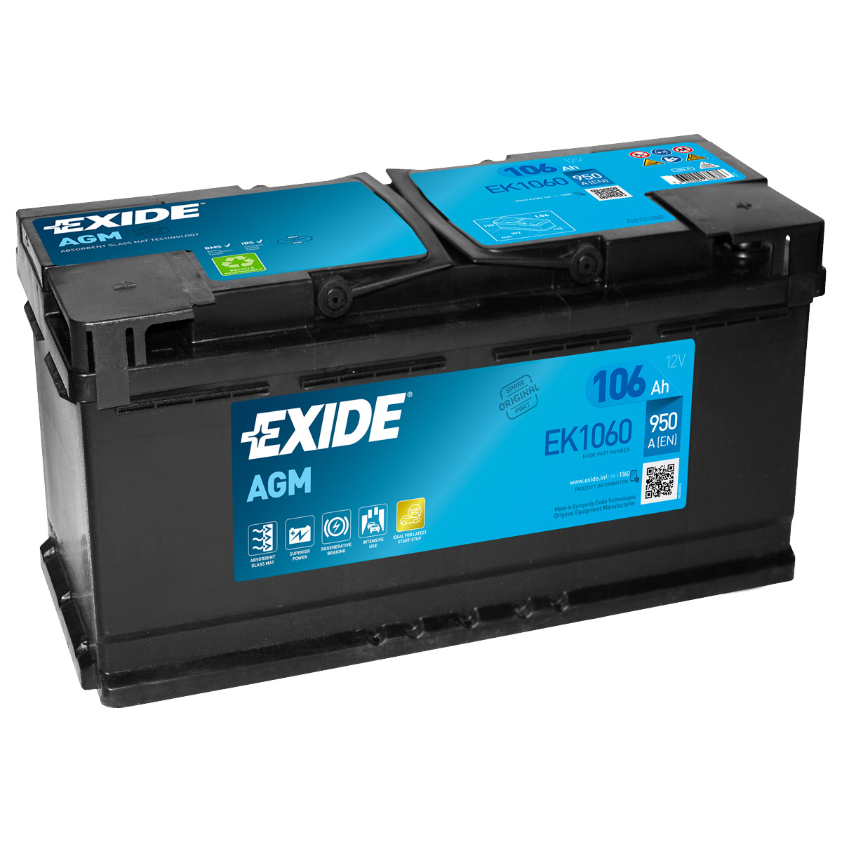 Exide EK1060 Start-Stop AGM 12V 106Ah 950A Autobatterie Exide EK1060 Start-Stop AGM 12V 106Ah 950A Autobatterie