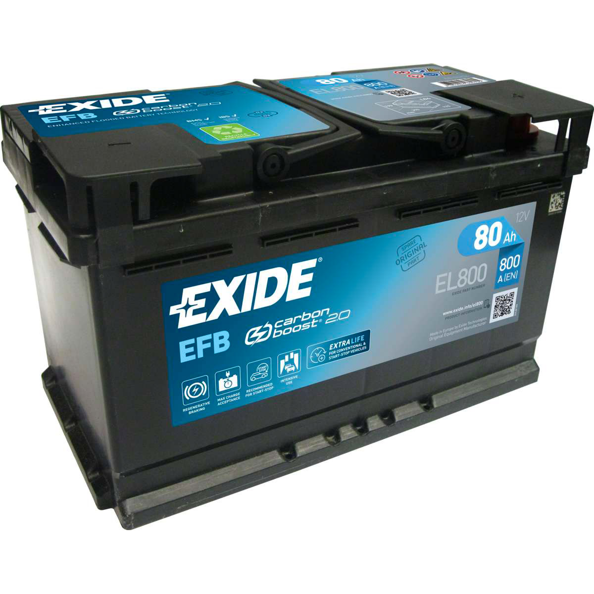 Exide EL800 Start-Stop EFB 12V 80Ah 720A Autobatterie
