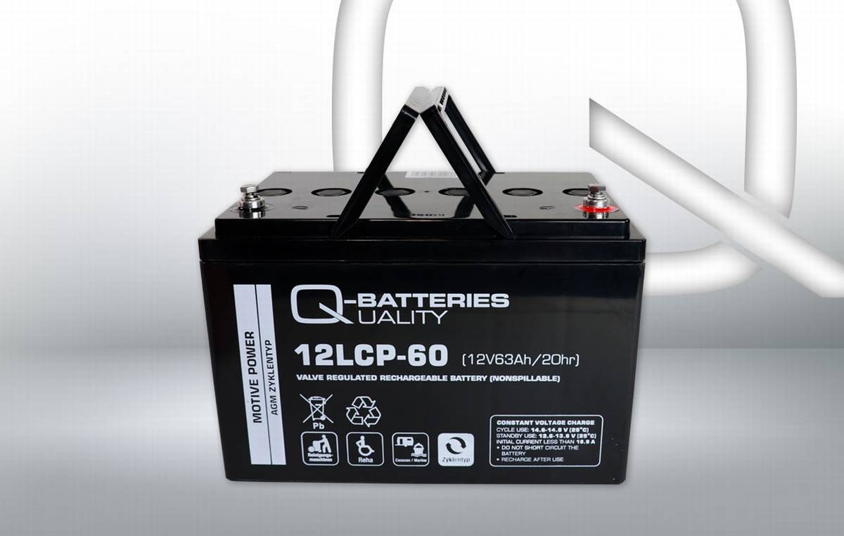 Q-Batteries 12LC-60 AGM Solar und Wohnmobil Batterie 12V 63Ah