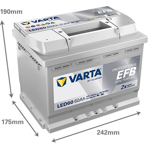Varta LED60 Professional EFB 12V 60Ah 640A Wohnmobilbatterie