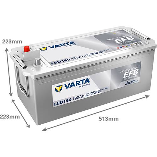 Varta LED190 Professional EFB 12V 190Ah 1050A Wohnmobilbatterie