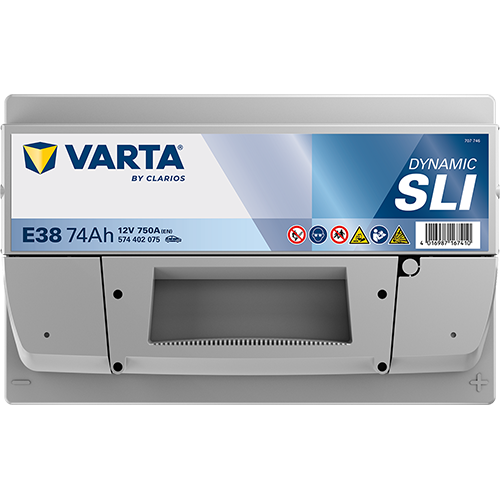 VARTA E38 Silver Dynamic 12V 74Ah 750A Autobatterie 574 402 075