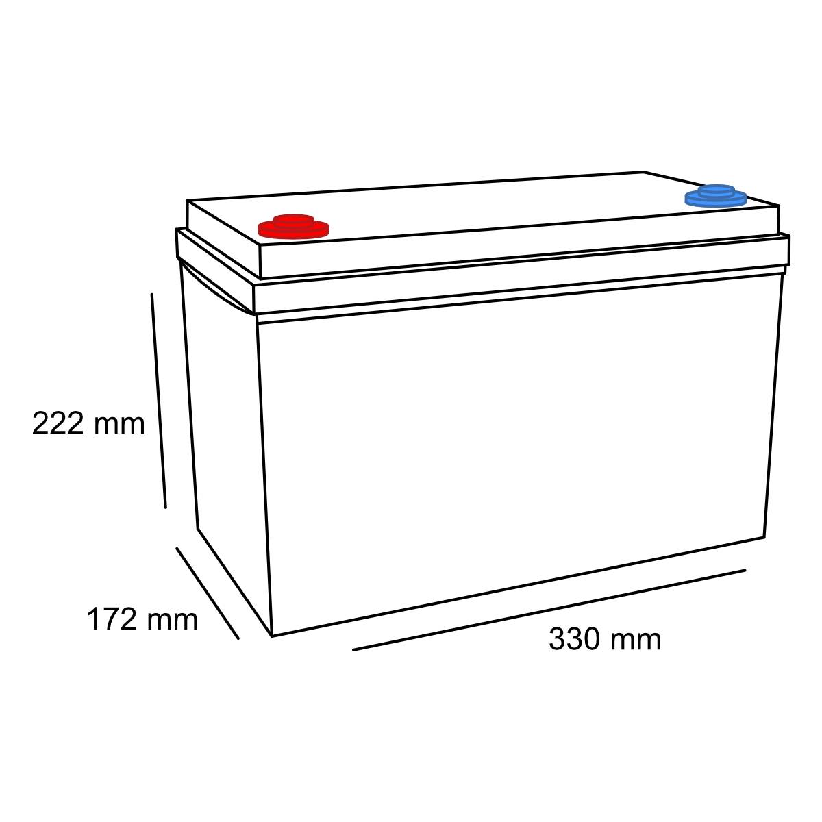 Universal Power AGM UPC12-100 12V 107Ah AGM Batterie Bleiakku zyklenfest & wartungsfrei