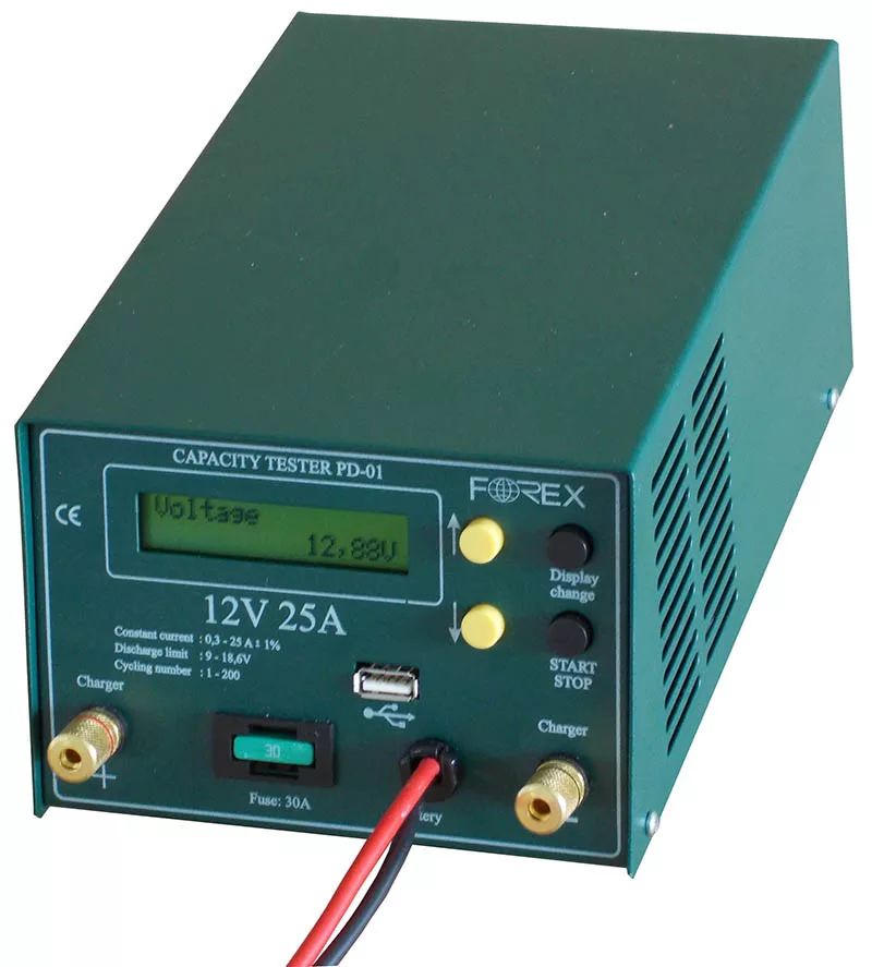 Forex Battery Tester 12/25 mit Software und Kabel 12V 0.3-25A