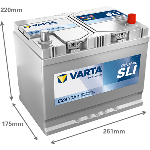 VARTA E23 Blue Dynamic 12V 70Ah 630A Autobatterie 570 412 063