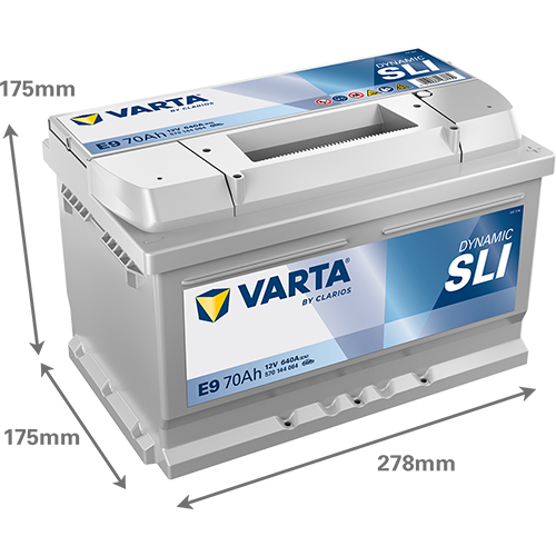 VARTA E9 Black Dynamic 12V 70Ah 640A Autobatterie 570 144 064