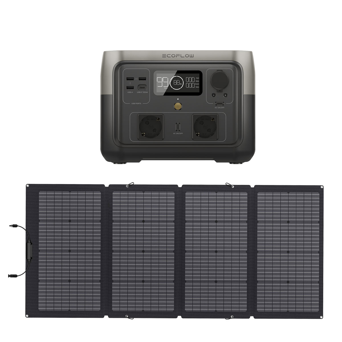 EcoFlow River 2 Max 512Wh Portable Powerstation mit 220W Solarmodul