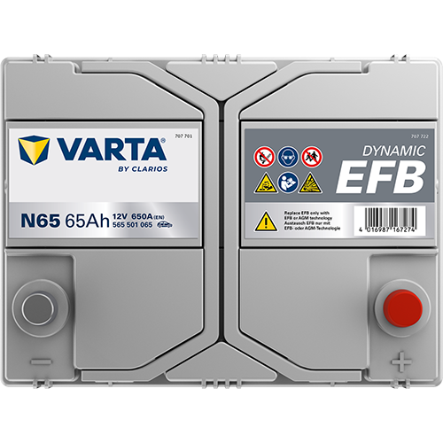 VARTA N65 Blue Dynamic EFB 12V 65Ah 650A Autobatterie Start-Stop 565 501 065