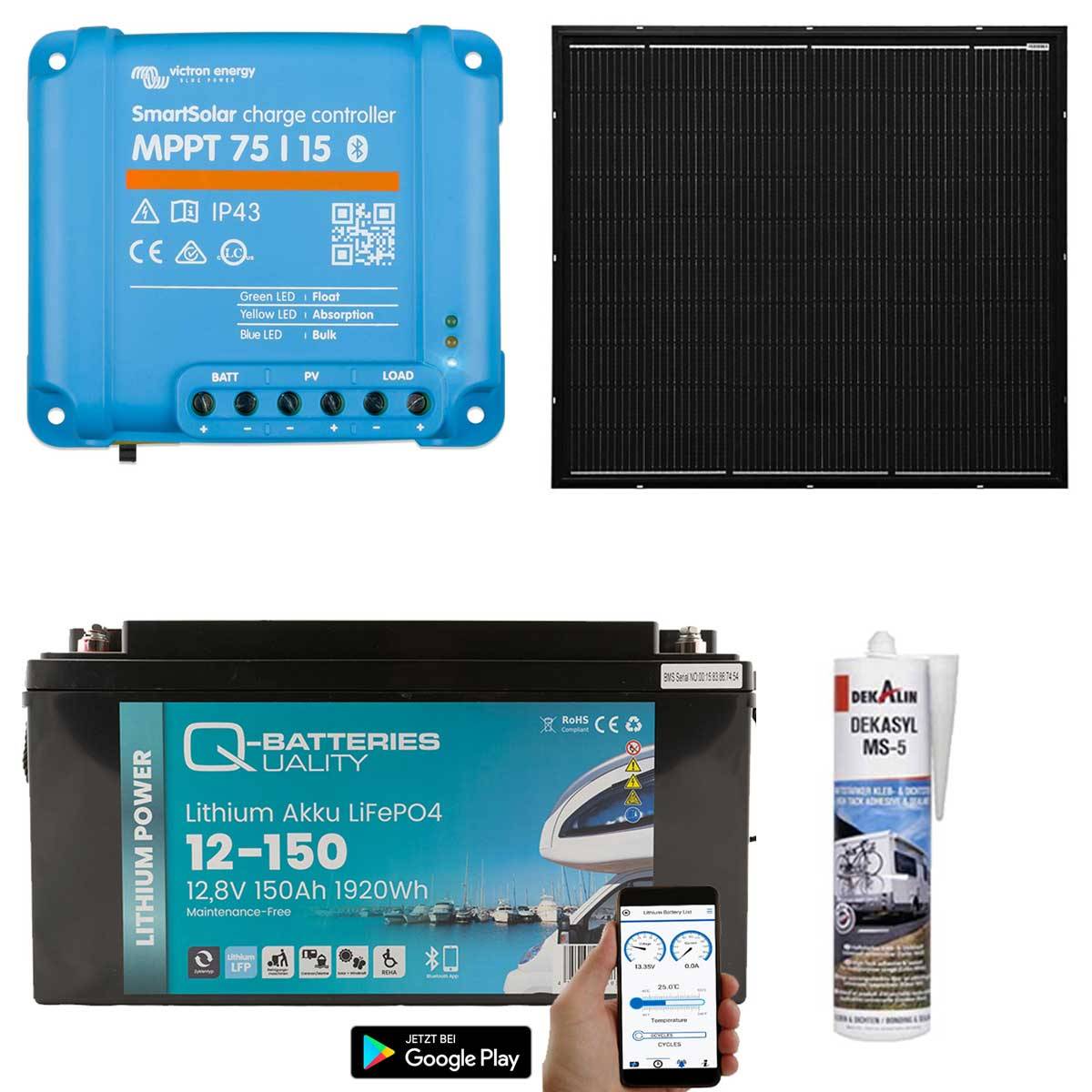 a-TroniX Solaranlage Wohnmobil 220W mit 150Ah Lithium Batterie und Victron MPPT Laderegler a-TroniX Solaranlage Wohnmobil 220W mit 150Ah Lithium Batterie und Victron MPPT Laderegler