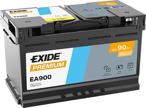 Exide EA900 Premium Carbon Boost 12V 90Ah 720A Autobatterie