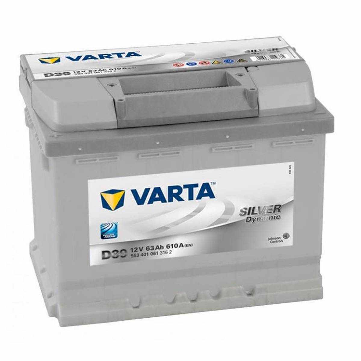 VARTA D39 Silver Dynamic 12V 63Ah 610A Autobatterie 563 401 061